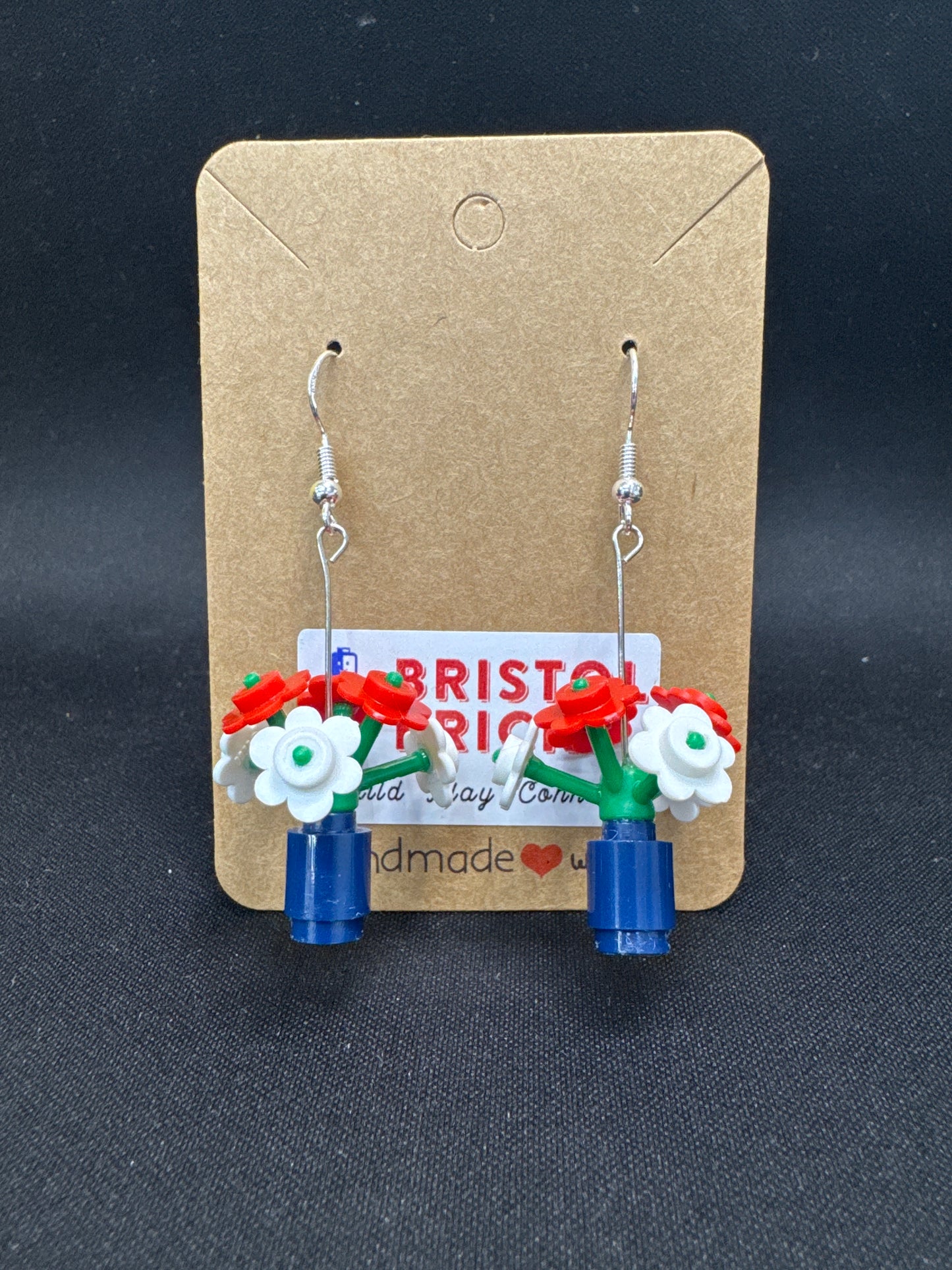 A154 - Flower Pot Earrings, Lg.