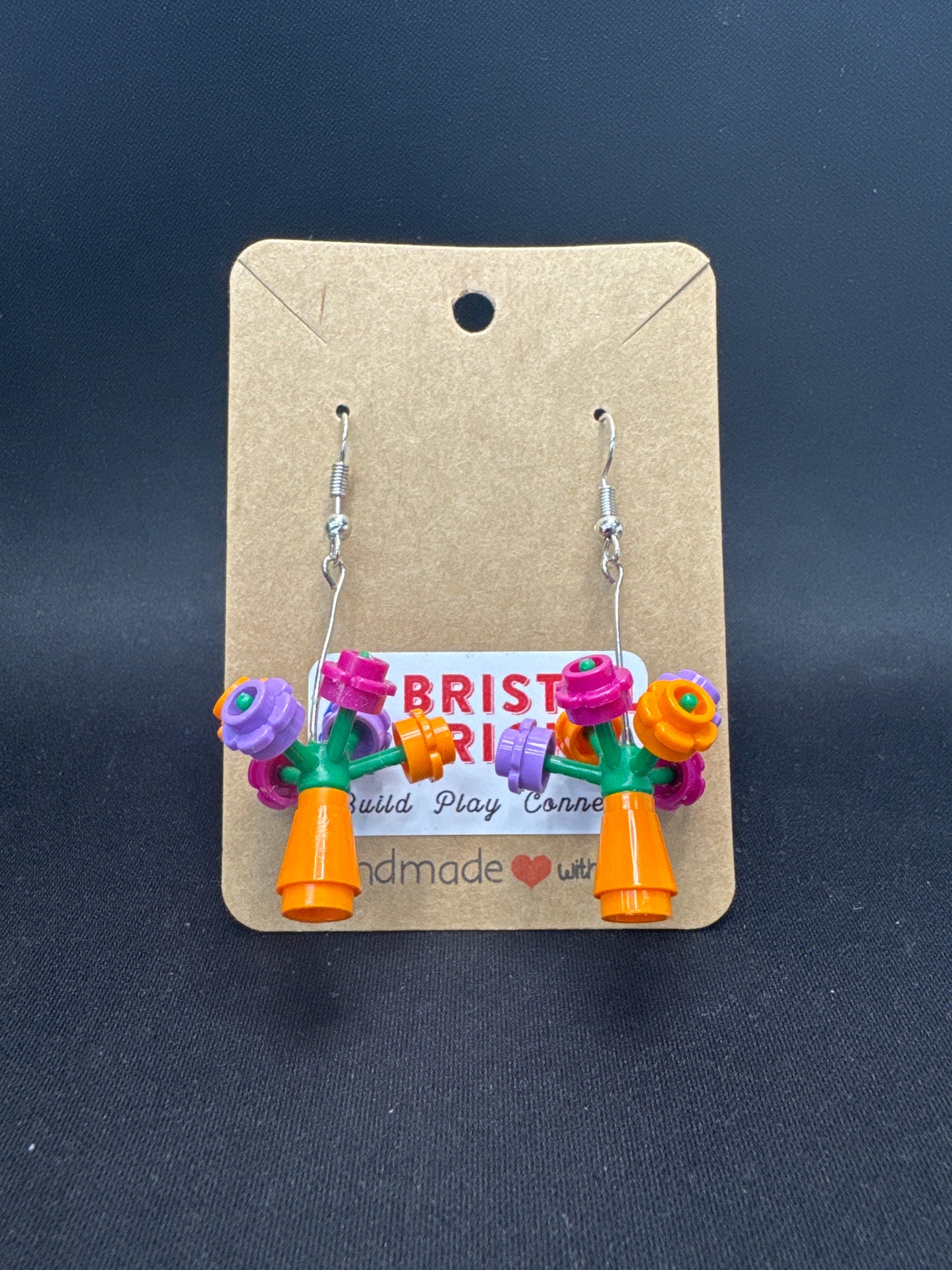 A154 - Flower Pot Earrings, Lg.