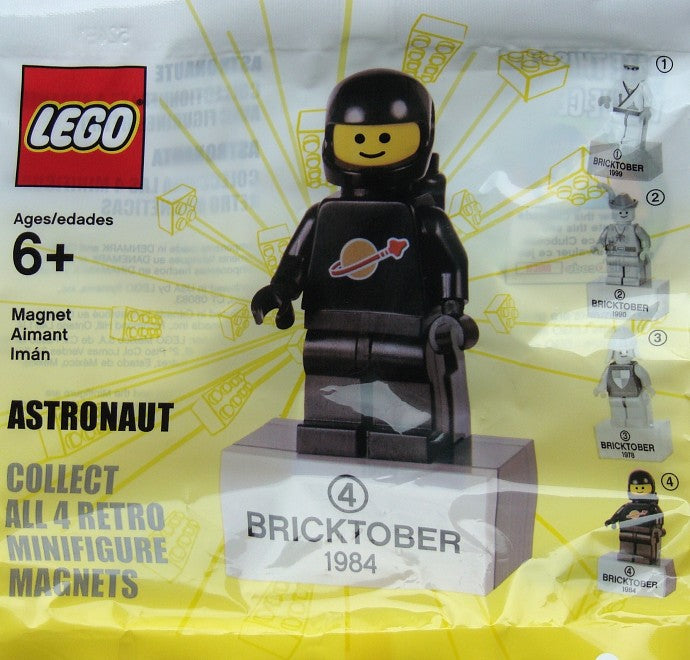 2856226 - Astronaut (Black Space Man) - 4 of 4 Bricktober Retro Magnets (Retired)
