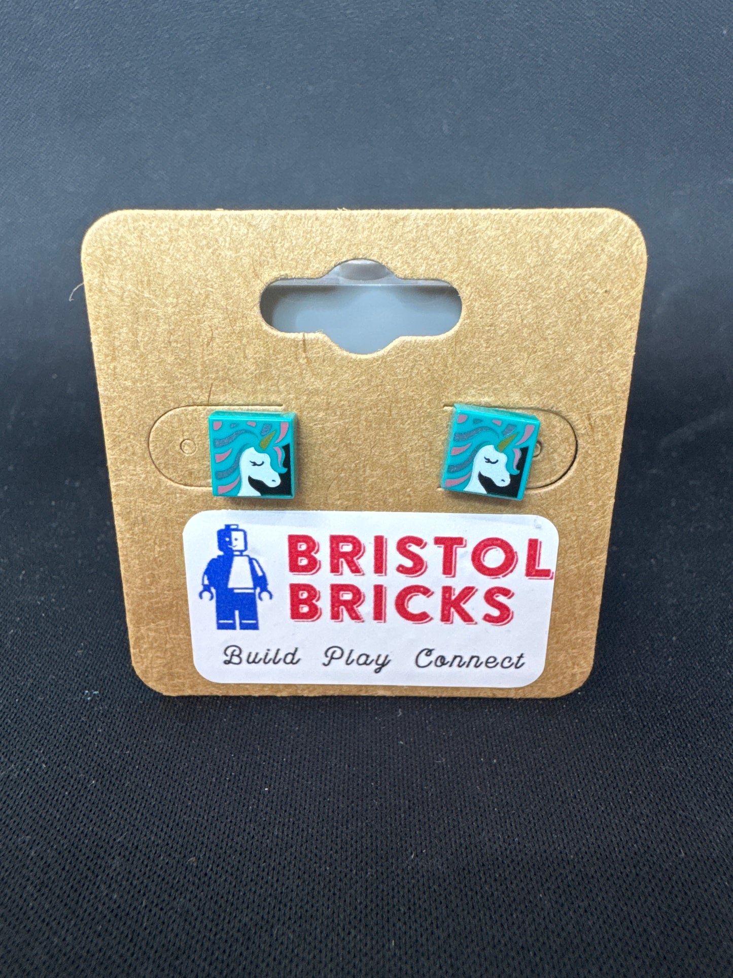 A237 - Teal Unicorn Earrings