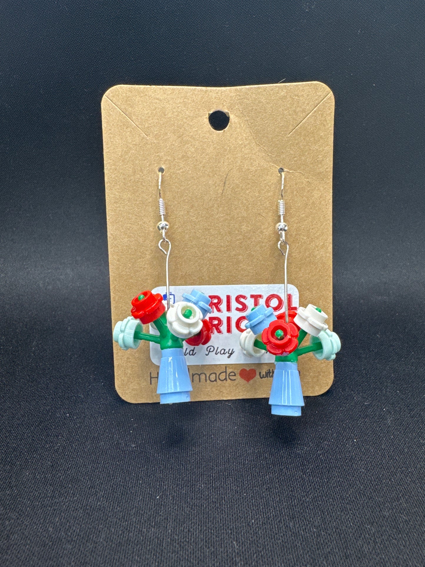 A154 - Flower Pot Earrings, Lg.