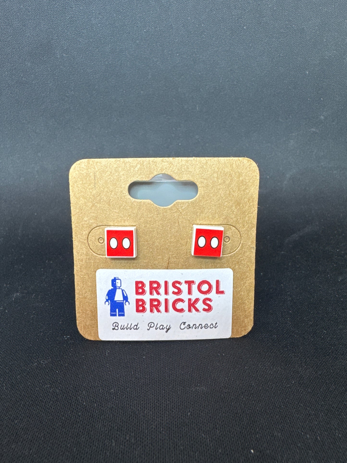 A228 - Mickey Mouse Buttons Square Earrings