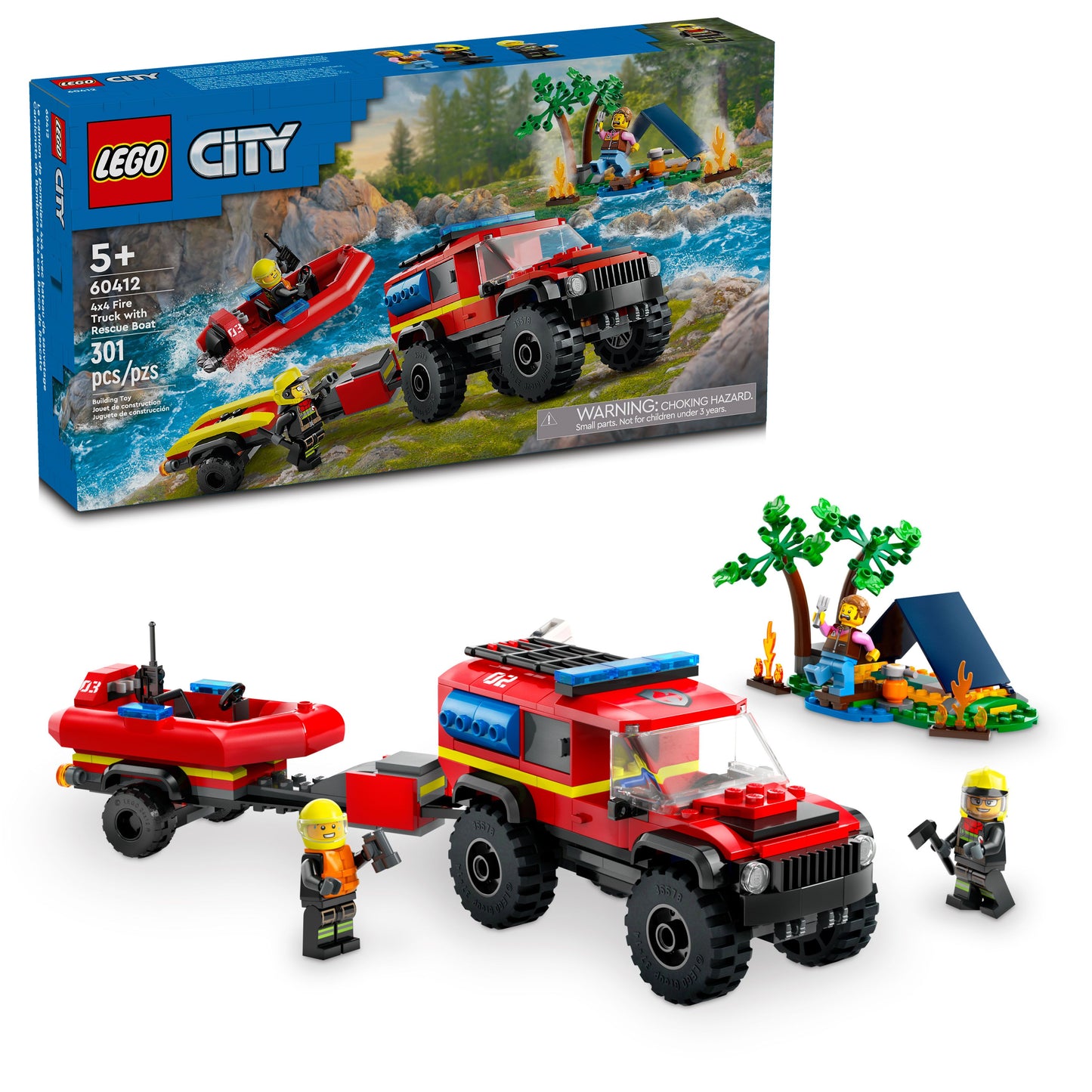 60412 - 4x4 Fire Truck with Rescue Boat