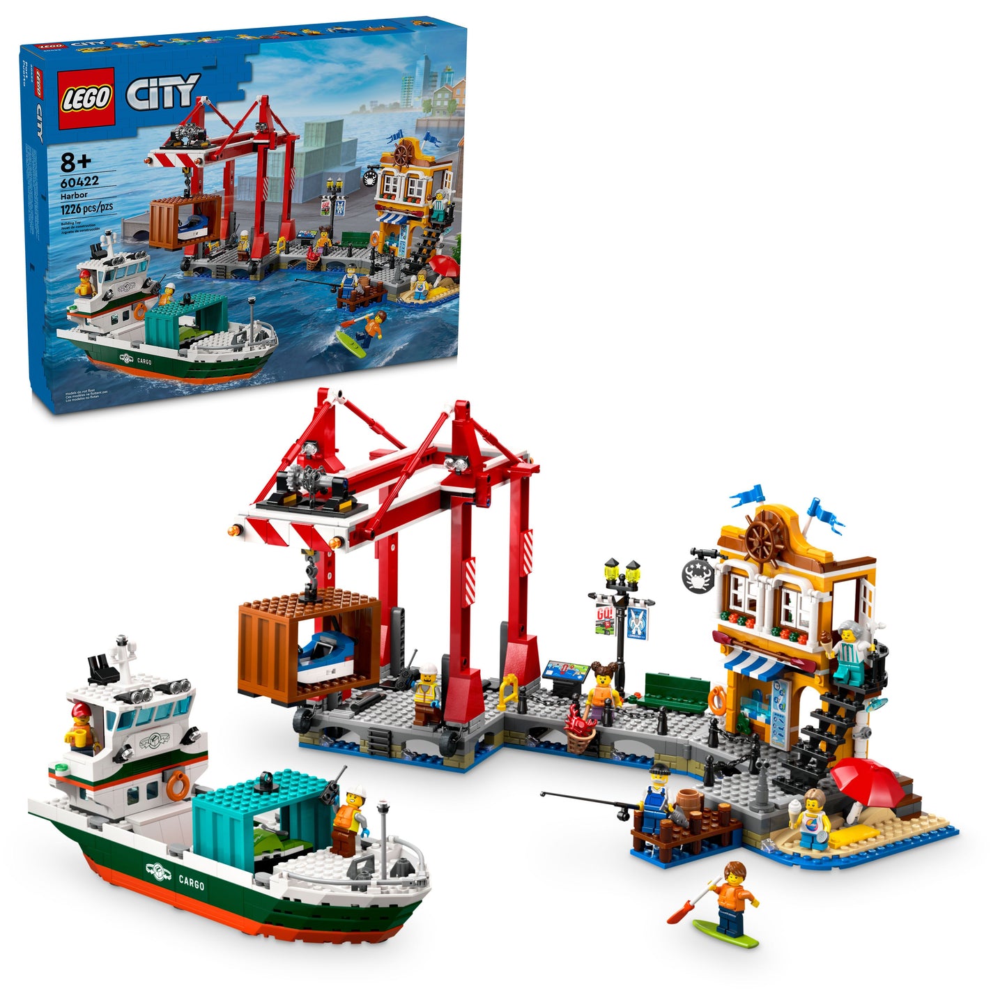 60422 - Seaside Harbor with Cargo Ship - ND