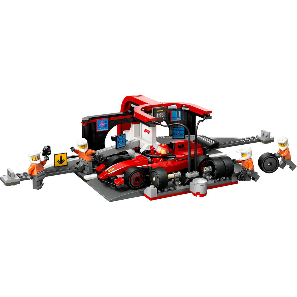 60443 - F1 Pit Stop & Pit Crew with Ferrari Car