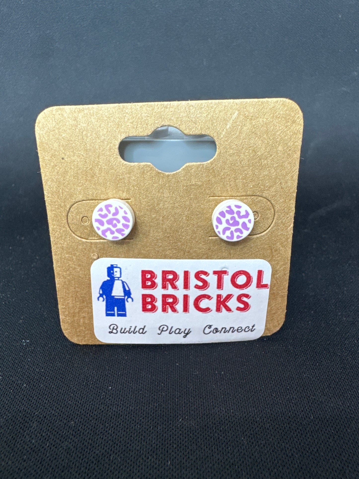 A236 - Purple Leopard Print Earrings