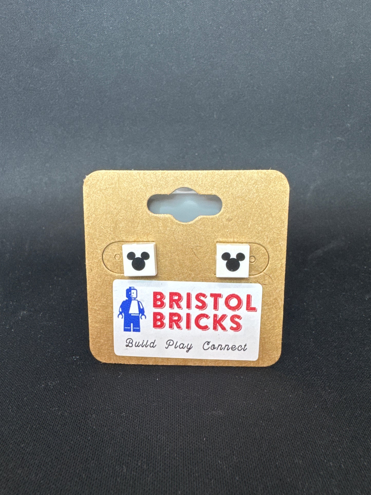 A226 - Mickey Mouse Head Square Earrings