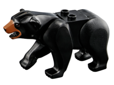 BackBear01 - Bear with 2 Studs on Back with Black Nose, Medium Nougat Muzzle and Reddish Brown Rings Around Eyes Pattern