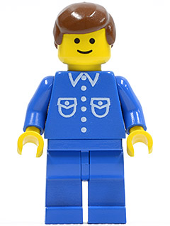 but022 - Shirt with 6 Buttons - Blue, Blue Legs, Brown Male Hair