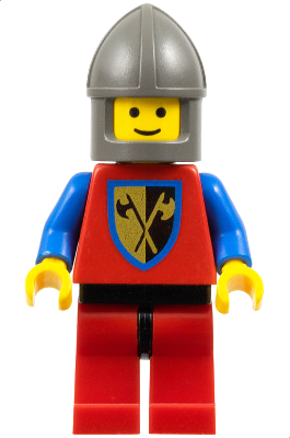 cas110 - Crusader Axe - Red Legs with Black Hips, Dark Gray Chin-Guard