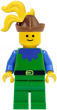 cas136 - Forestman - Blue, Brown Hat, Yellow 3-Feather Plume