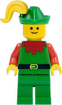 cas138 - Forestman - Red, Green Hat, Yellow Plume