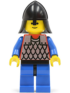 cas153 - Scale Mail - Red with Blue Arms, Blue Legs with Black Hips, Black Neck-Protector