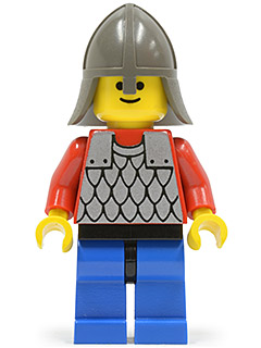 cas155 - Scale Mail - Red with Red Arms, Blue Legs with Black Hips, Dark Gray Neck-Protector