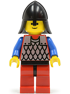 cas164 - Scale Mail - Red with Blue Arms, Red Legs with Black Hips, Black Neck-Protector