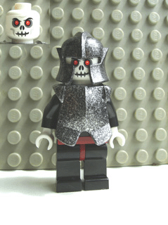 cas331 - Fantasy Era - Skeleton Warrior 5, White, Speckled Breastplate and Helmet, Dark Red Hips and Black Legs