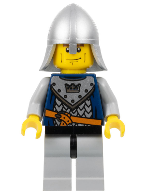 CAS339: Fantasy Era - Crown Knight Scale Mail with Crown, Helmet with Neck Protector, Vertical Cheek Lines