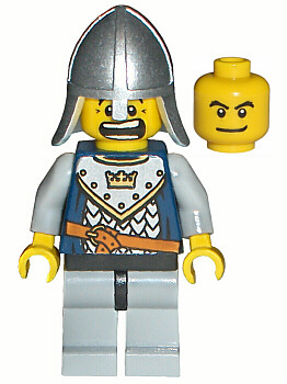 cas341 - Fantasy Era - Crown Knight Scale Mail with Crown, Helmet with Neck Protector, Dual Sided Head