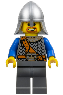 cas407 - Fantasy Era - Crown Knight Scale Mail with Chest Strap, Helmet with Neck Protector, Beard Around Mouth