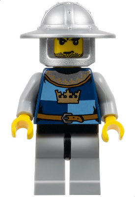 cas418 - Fantasy Era - Crown Knight Quarters, Helmet with Broad Brim, Black Messy Hair and Stubble