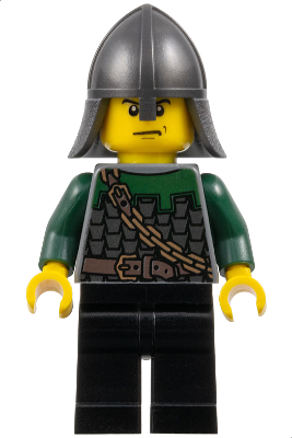 cas458 - Kingdoms - Dragon Knight Scale Mail with Chain and Belt, Helmet with Neck Protector, Scowl