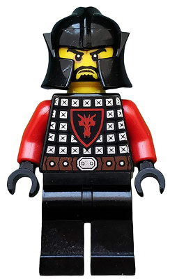 cas522 - Castle - Dragon Knight Scale Mail with Dragon Shield, Cheek Protection Helmet, Black Beard