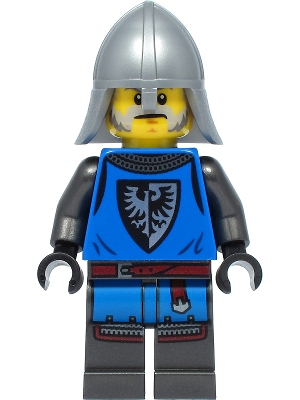 cas554 - Black Falcon - Male, Pearl Dark Gray Detailed Legs, Flat Silver Neck Protector