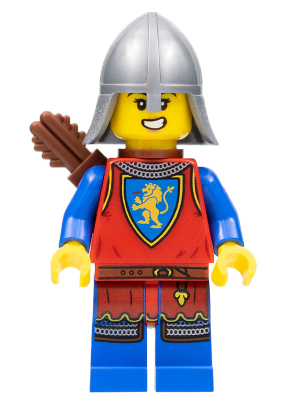 cas565 - Lion Knight - Female, Flat Silver Neck Protector, Quiver