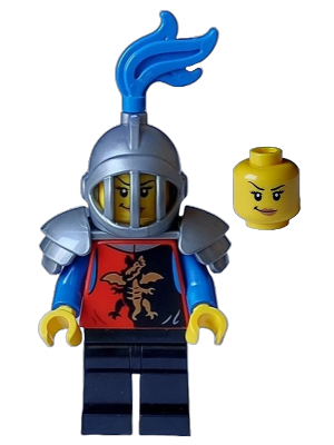 cas581 - Dragon Knight - Female, Black Legs, Flat Silver Helmet and Armor