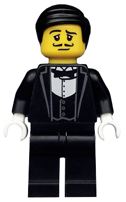 col129 - Waiter, Series 9 (Minifigure Only without Stand and Accessories)