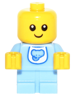 col260 - Baby - Bright Light Blue Body with Elephant Bib