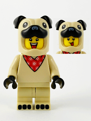 col378 - Pug Costume Guy, Series 21 (Minifigure Only without Stand and Accessories)