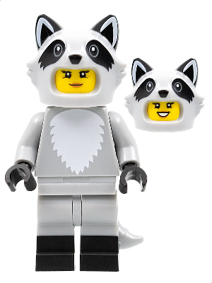 col395 - Raccoon Costume Fan, Series 22 (Minifigure Only without Stand and Accessories)