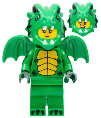 col409 - Green Dragon Costume, Series 23 (Minifigure Only without Stand and Accessories)