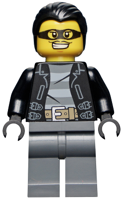 cty0478 - Police - City Bandit Male, Black Hair, Mask