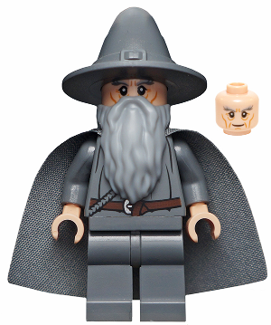 dim001a - Gandalf the Grey - Wizard / Witch Hat, Long Cheek Lines with Tag
