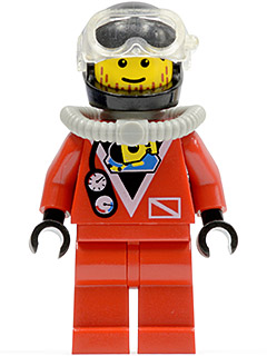 div014 - Divers - Red Diver 2, Red Legs, Black Helmet