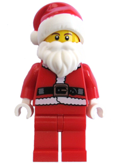 hol036 - Santa - Fur Lined Jacket with Copper Belt Buckle, Red Legs, Brown Eyebrows