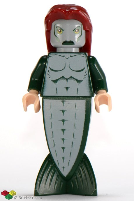 hp067 - Merperson - Dark Green Body, Dark Red Long Hair
