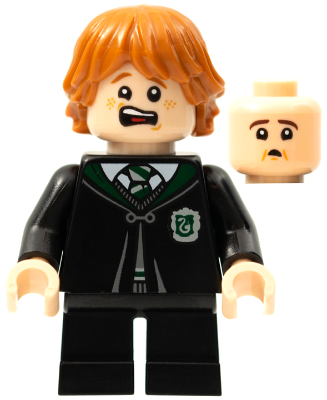 hp287 - Ron Weasley - Black Slytherin Robe and Short Legs (Vincent Crabbe Transformation)