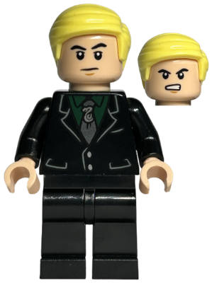 hp385 - Draco Malfoy - Black Suit, Slytherin Tie, Neutral / Angry