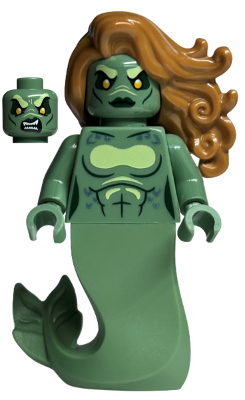 hp417 - Merperson - Sand Green Body, Medium Nougat Wavy Hair