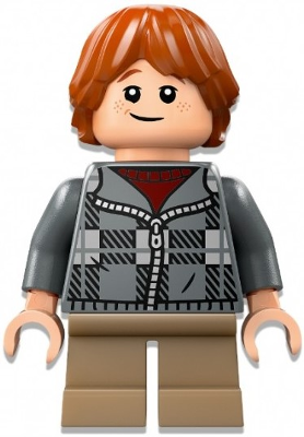 hp496 - Ron Weasley - Dark Bluish Gray Plaid Jacket, Dark Tan Short Legs