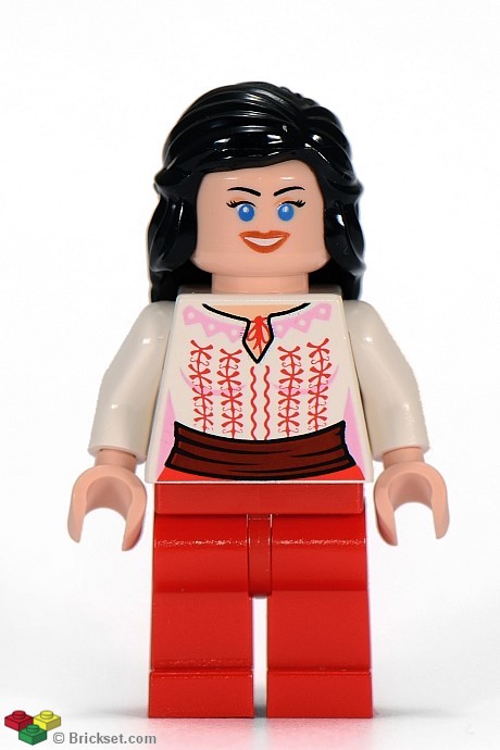 iaj036 - Marion Ravenwood - White Shirt with Dark Red Sash, Red Legs