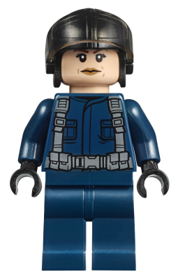 jw038 - ACU Pilot - Female, Black Aviator Cap, Light Nougat Head
