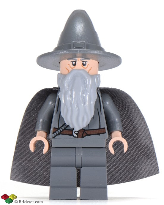 lor001 - Gandalf the Grey - Wizard / Witch Hat, Short Cheek Lines