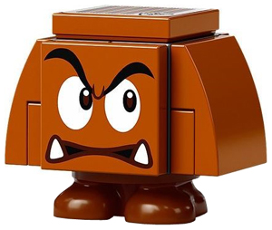 mar0051 - Goomba (Dark Bluish Gray Interior Pieces) - Angry, Looking Left