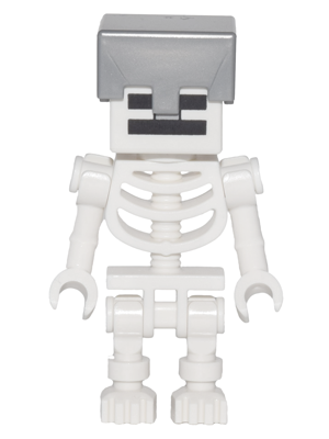 min032 - Skeleton, Minecraft - Flat Silver Helmet