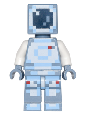 min037 - Minecraft Skin 4 - Pixelated, White and Bright Light Blue Spacesuit and Dark Blue Visor