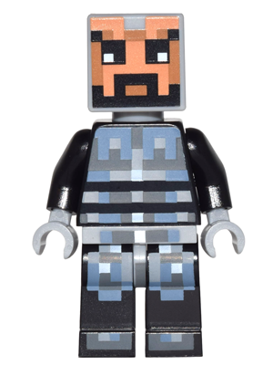 min038 - Minecraft Skin 5 - Pixelated, Male with Black and Silver Armor